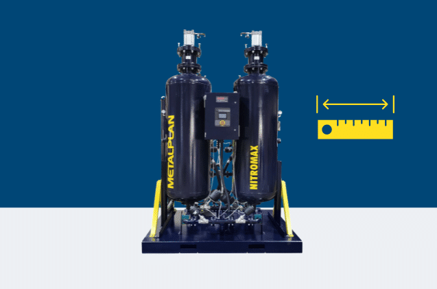 Pressão, vazão e pureza: como dimensionar corretamente um gerador de N₂ 1 Compressor industrial de alta pressão com válvulas de segurança em operação em linha de produção pneumática.